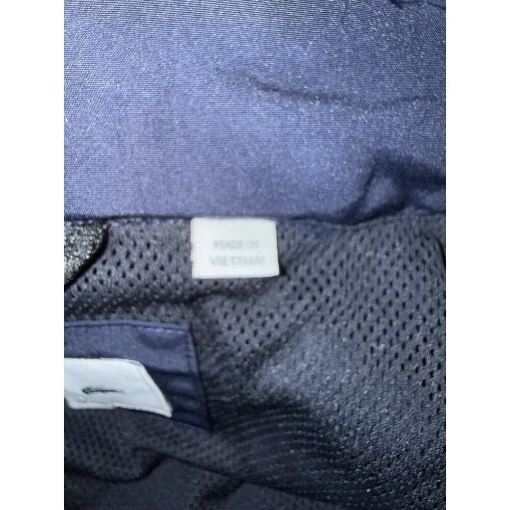 Lacoste Windbreaker Hooded Jacket Mens Polyester Full Zip Med/ Large Navy NWT